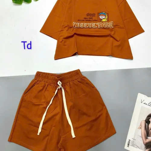 đồ bộ quần đùi áo crop top  tay ngắn in chữ dây quần cột