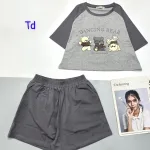 đồ bộ quần đùi áo crop top  tay ngắn in hình ba chú gấu