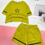 đồ bộ quần đùi áo crop top  tay ngắn in hình ngôi sao