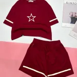 đồ bộ quần đùi áo crop top  tay ngắn in hình ngôi sao