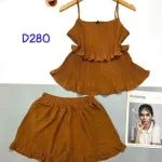 Đồ bộ quần đùi áo dây 2 tầng màu trơn