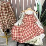 Đồ bộ quần đùi áo dây caro mặc nhà