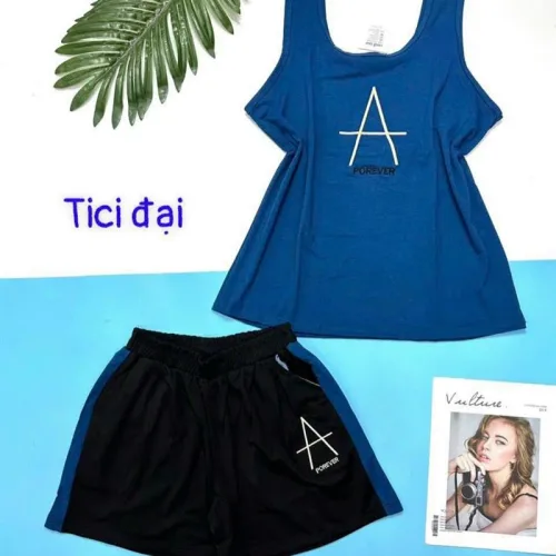 Đồ bộ quần đùi áo dây form rộng