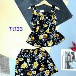 Đồ bộ quần đùi áo dây hoạ tiết
