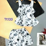 Đồ bộ quần đùi áo dây hoạ tiết