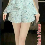 Đồ bộ quần đùi áo dây hoạ tiết mặc nhà
