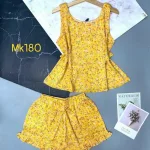 Đồ bộ quần đùi áo dây mặc nhà hoạ tiết