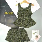 Đồ bộ quần đùi áo dây mặc nhà hoạ tiết
