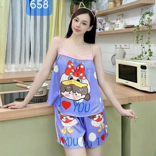Đồ bộ quần đùi áo dây mặc nhà siêu mát