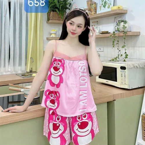 Đồ bộ quần đùi áo dây mặc nhà siêu mát
