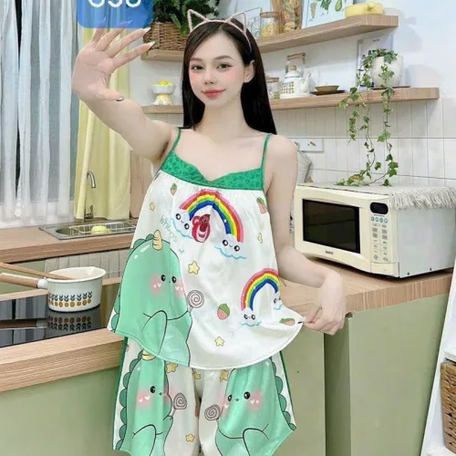 Đồ bộ quần đùi áo dây mặc nhà siêu mát
