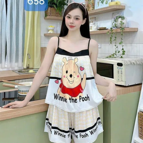 Đồ bộ quần đùi áo dây mặc nhà siêu mát