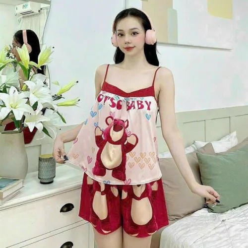 Đồ bộ quần đùi áo dây mặc nhà siêu mát