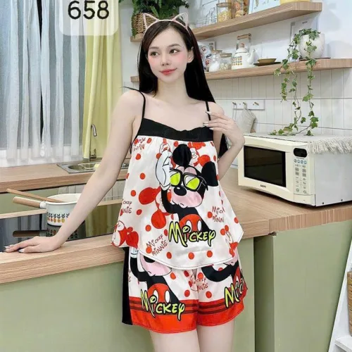 Đồ bộ quần đùi áo dây mặc nhà siêu mát