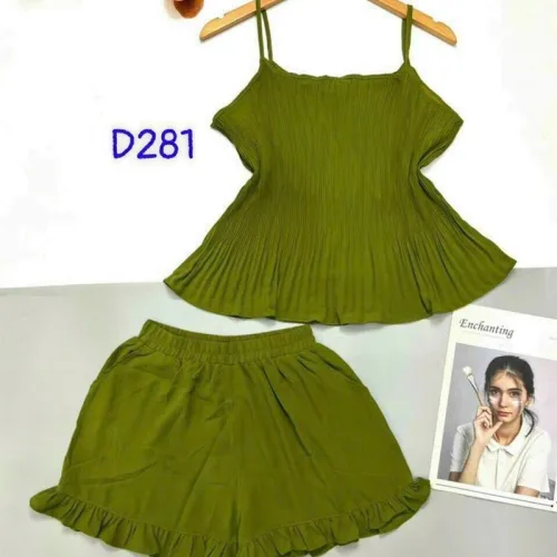 Đồ bộ quần đùi áo dây màu trơn