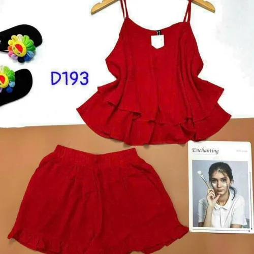 Đồ bộ quần đùi áo dây màu trơn mặc nhà