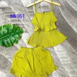 Đồ bộ quần đùi áo dây màu trơn mặc nhà