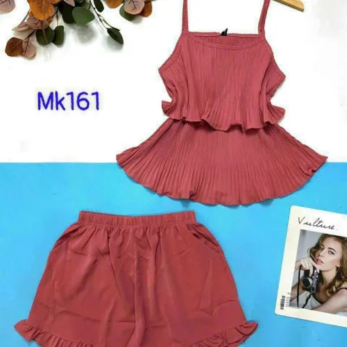 Đồ bộ quần đùi áo dây màu trơn mặc nhà