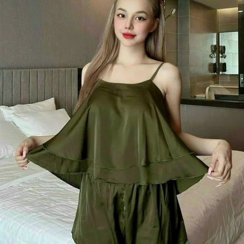 Đồ bộ quần đùi áo dây màu trơn mặc nhà