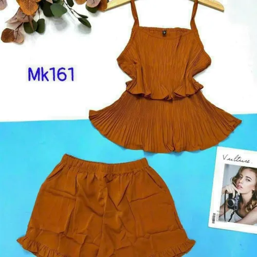Đồ bộ quần đùi áo dây màu trơn mặc nhà