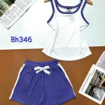 Đồ bộ quần đùi áo dây phối viền màu trơn