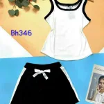 Đồ bộ quần đùi áo dây phối viền màu trơn