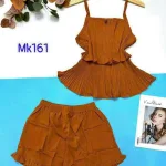 Đồ bộ quần đùi áo dây tầng màu trơn mặc nhà