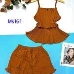 Đồ bộ quần đùi áo dây tầng màu trơn mặc nhà