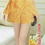 Đồ bộ quần đùi áo dây xẻ tà hoạ tiết