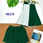 Đồ bộ quần đùi áo dây yếm 2 màu