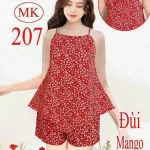 Đồ bộ quần đùi áo dây yếm hoạ tiết