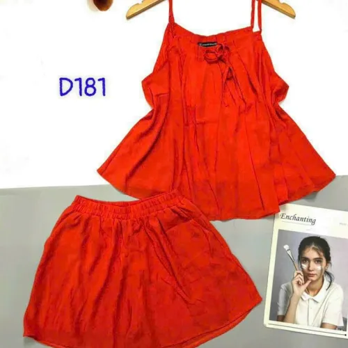 Đồ bộ quần đùi áo dây yếm màu trơn