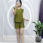 Đồ bộ quần đùi áo sát nách bèo màu trơn