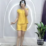 Đồ bộ quần đùi áo sát nách bèo màu trơn