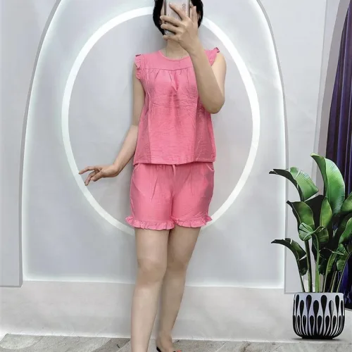 Đồ bộ quần đùi áo sát nách bèo màu trơn