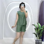 Đồ bộ quần đùi áo sát nách bèo màu trơn