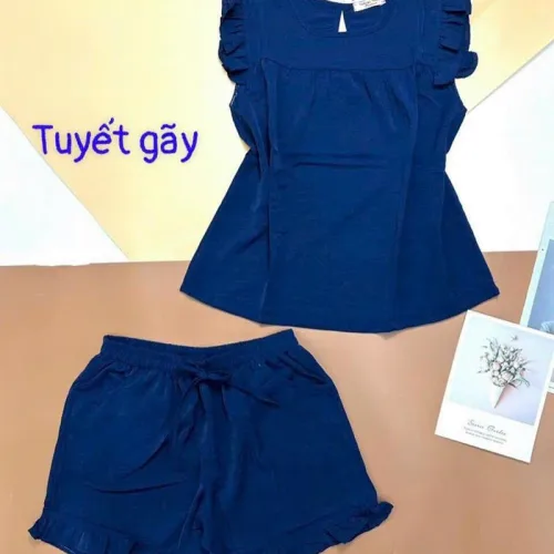 Đồ bộ quần đùi áo sát nách bèo màu trơn