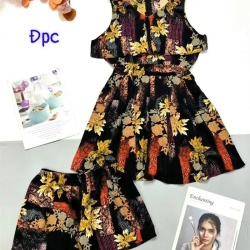 Đồ bộ quần đùi áo sát nách hoạ tiết