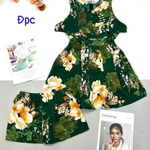 Đồ bộ quần đùi áo sát nách hoạ tiết