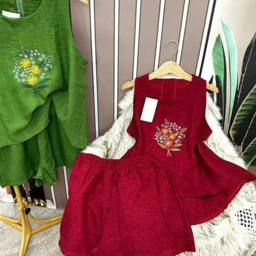 Đồ bộ quần đùi áo sát nách in hình hoa
