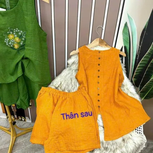 Đồ bộ quần đùi áo sát nách in hình hoa