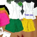 Đồ bộ quần đùi áo sát nách trắng in hình