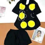 Đồ bộ quần đùi áo sơ mi tay ngắn cổ bẻ in hình