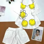 Đồ bộ quần đùi áo sơ mi tay ngắn cổ bẻ in hình