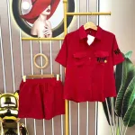 Đồ bộ quần đùi áo sơ mi tay ngắn cổ bẻ in hình