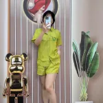 Đồ bộ quần đùi áo sơ mi tay ngắn cổ bẻ túi giả