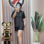 Đồ bộ quần đùi áo sơ mi tay ngắn cổ bẻ túi giả