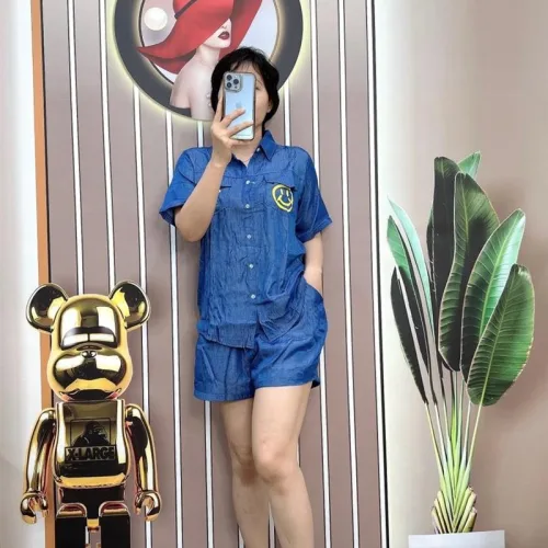 Đồ bộ quần đùi áo sơ mi tay ngắn có túi giả