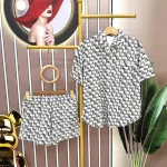 Đồ bộ quần đùi áo sơ mi tay ngắn hoạ tiết