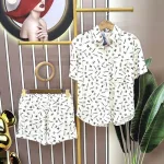 Đồ bộ quần đùi áo sơ mi tay ngắn hoạ tiết